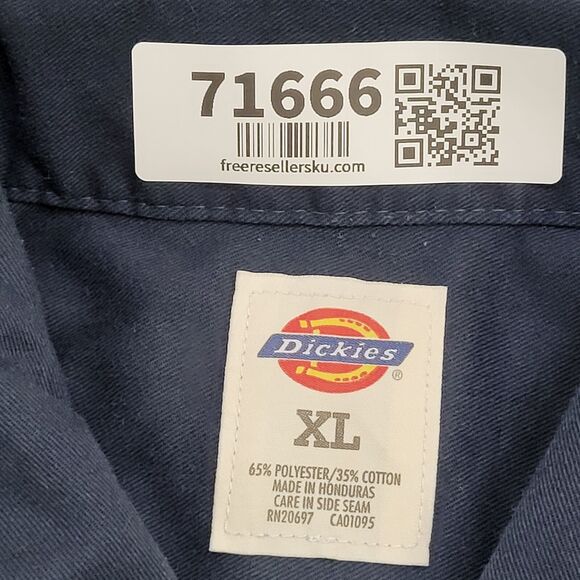 DICKIES Workwear Button Shirt XL 26x32 Blue - Picture 7 of 14